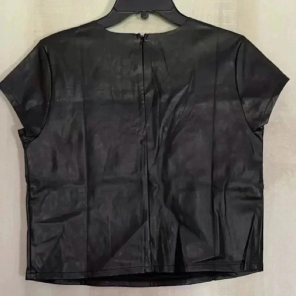Romeo & Juliet Faux Leather Top Cap Sleeves Black - Picture 4 of 11